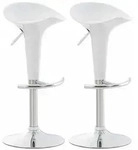 2er Set Barhocker Saddle Wei&szlig;