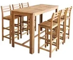 Bartisch Und Stuhl-set 7-tlg. Akazienholz Massiv Vidaxl