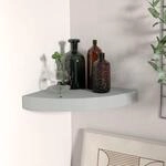 Eck-schweberegal Grau 25x25x3,8 Cm Mdf Vidaxl