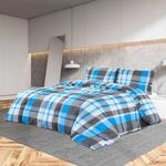 Bettw&auml;sche-set Blau Und Grau 200x200 Cm Baumwolle Vidaxl