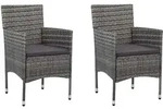 Vidaxl - Garten-essst&uuml;hle 2 Stk. Poly Rattan Grau