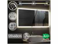 Aquamarin® LED Badspiegel - 120x60 cm, Beschlagfrei, Dimmbar, Energiesparend,...