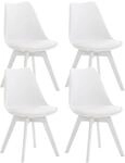 4er Set Esszimmerstuhl Linares Wei&szlig;/wei&szlig; Kunststoff
