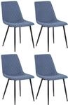 4er Set Esszimmerst&uuml;hle Telde Stoff Blau