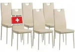 Esszimmerst&uuml;hle Salerno 6er Set, Beige - Edles Italienisches Design, Polsterstuhl