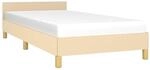 Bettgestell Mit Kopfteil Ohne Matratze Creme 90x190 Cm Stoff Vidaxl