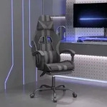Gaming-stuhl Mit Fu&szlig;st&uuml;tze Drehbar Schwarz & Grau Kunstleder Vidaxl