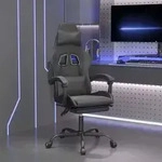 Vidaxl Swivel Gaming Chair With Footrest Black Faux Leather