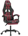 Gaming-stuhl Mit Fu&szlig;st&uuml;tze Schwarz Und Weinrot Kunstleder Vidaxl
