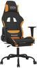 Gaming-Stuhl mit Massage & Fußstütze Schwarz und Orange Stoff vidaXL174257