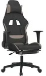 Gaming-stuhl Mit Massage & Fu&szlig;st&uuml;tze Schwarz Und Taupe Stoff Vidaxl