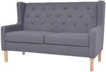 Sofa 2-sitzer Stoff Grau - Vidaxl