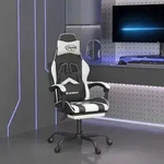 Gaming-stuhl Mit Fu&szlig;st&uuml;tze Schwarz Und Wei&szlig; Kunstleder Vidaxl731472