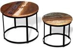 Vidaxl - 2-tlg. Couchtisch-set Altholz Massiv Rund 40cm/50cm