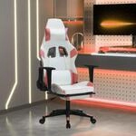 Gaming-stuhl Mit Fu&szlig;st&uuml;tze Wei&szlig; Und Rosa Kunstleder Vidaxl