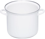 Riess Topf Mit Chromrand &Oslash;22cm 6l Weiss Emaille