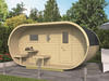 Finntherm - Saunahaus Lagom Gartensauna 2 Sitzbänke aus Holz, Sauna mit 42 mm