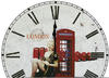 Retro Design Wand Uhr London Deko Zeit Anzeige Römische Zahlen Telefonzelle