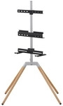 Quadpod Tv-st&auml;nder - Eine F&uuml;r Alle - Helle Holz- Und Metalloberfl&auml;che - 360&deg;