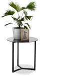 Runder Beistelltisch Aus Glas Und Metall, Dekorativer Loungetisch, Hxbxt: 51 X 50 X