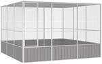 Vidaxl - Vogelk&auml;fig Grau 302,5x324,5x211,5 Cm Verzinkter Stahl