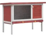 Vidaxl Outdoor Rabbit Hutch 1 Layer Red Wood