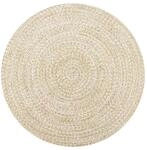 Teppich Handgefertigt Jute Wei&szlig; Und Natur 90 Cm Vidaxl Wei&szlig;