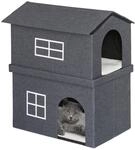 Relaxdays - Katzenhaus Aus Stoff, Katzenh&ouml;hle Mit 2 Eing&auml;ngen, Hxbxt: 71,5 X 62,5 X