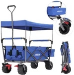 Arebos - Bollerwagen Faltbar Mit Dach Handwagen Transportkarre Ger&auml;tewagen Inklusive