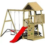 Wendi Toys - Holz Spielturm Salamander Inkl. Rutsche, Kletterwand Und 2 Schaukeln