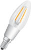 Led Lampe ersetzt 40W E14 Kerze - B35 in Transparent 4W 470lm 2200 bis 2700K dimmbar