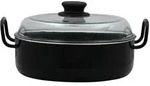 Riess Oma`s Sauteuse Avec Couvercle En Verre &Oslash;24cm Plat &Agrave; Four Noir &Eacute;maill&eacute;