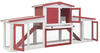 Bonnevie - Großer Kaninchenstall Rot und Weiß 204x45x85 cm Holz vidaXL424383