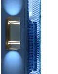 Lutec - Edelstahl Led Au&szlig;enwandleuchte Stripes, Fassadenbeleuchtung, Up & Downlight