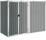 Vidaxl Gartenwerkzeugschuppen Grau 225x89x161 Cm Verzinkter Stahl