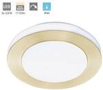 Eglo 900369 Deckenleuchte Led Carpi Messing-geb&uuml;rstet, Kunststoff Weiss Led 3x3,6w