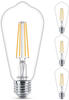 Led Lampe ersetzt 40W, E27 Edisonform ST64, klar, warmweiß, 470 Lumen, nicht