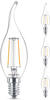 Led Lampe ersetzt 25W, E14 Windstoßkerze BA35, klar, warmweiß, 250 Lumen, nicht