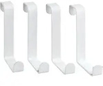 Wenko - 4er Set T&uuml;r Garderoben Haken Wei&szlig; Zum Einh&auml;ngen Halter Jacken Bade M&auml;ntel