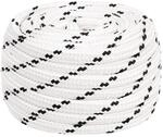 Vidaxl Braided Boat Rope White 16 Mmx50 M Polyester