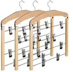 9 X Rockb&uuml;gel Mehrfach, Hosenb&uuml;gel Holz, 360&deg; Drehbarer Haken, Kleiderb&uuml;gel