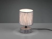 Defibrico - Moderne Keramik Tischleuchte Marie Stofflampenschirm In Grau, H&ouml;he 20cm