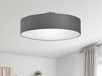 Trio - Runde Deckenleuchte Hotel Mit Stoffschirm In Grau, &Oslash; 50cm