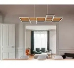 Led Pendelleuchte Harper Dimmbar Holzbrett Naturbelassen, Breite 115cm