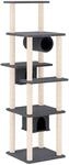 Vidaxl Cat Tree With Sisal Scratching Posts Dark Grey 169 Cm
