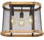 Deckenleuchte Jeanie Mit Holz & Gitter Schwarz 3-flammig, Breite 45cm