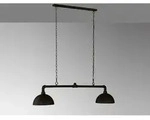 Fischer&honsel - Pendelleuchte Leitung 2-flammig Industrial Schwarz Gold Design Rohr,