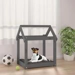Hundebett Grau 61x50x70 Cm Massivholz Kiefer Vidaxl