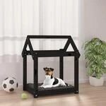 Hundebett Schwarz 61x50x70 Cm Massivholz Kiefer Vidaxl