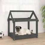 Hundebett Grau 71x55x70 Cm Massivholz Kiefer Vidaxl